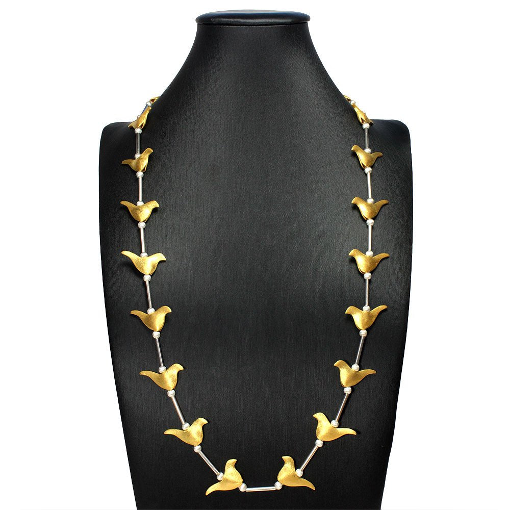 Bird Silhouette Charm Drape Necklace
