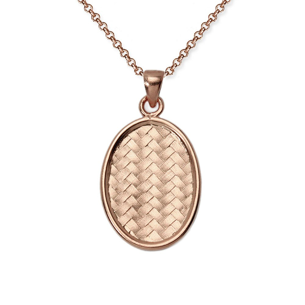 Dreamers Teardrop Basket Weave Pendant in Sterling Silver