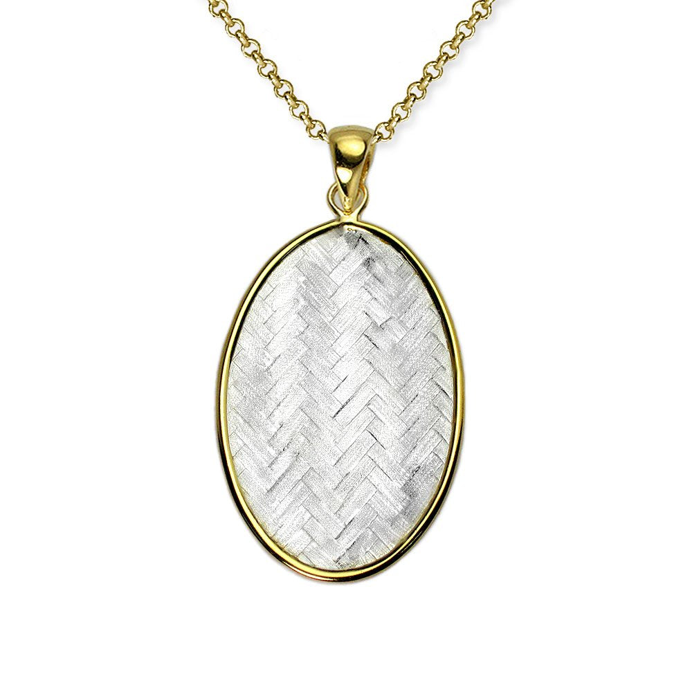 Harmony Hues Oval Basket Weave Pendant