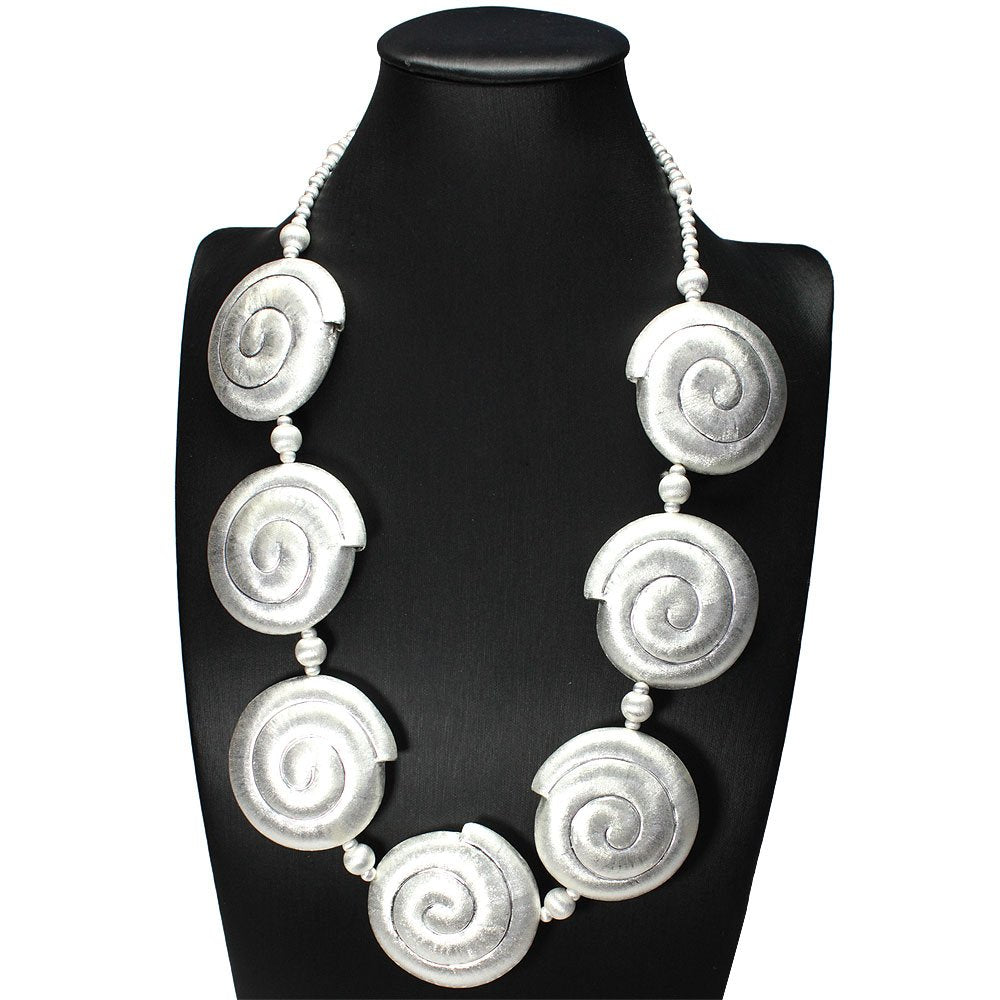 Sea Shells Illusions Sterling Silver Statement Necklace