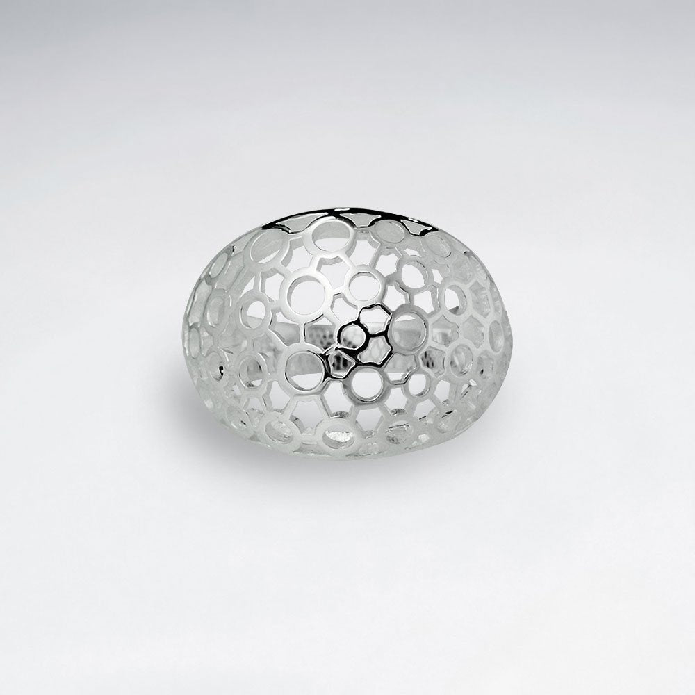 Delicate Perforated Filigree Silver Ring