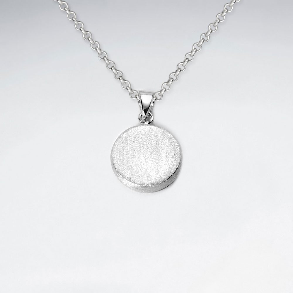 Flat Top Sterling Silver Button Pendant