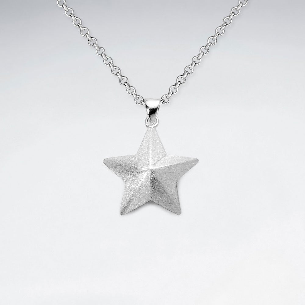 Sterling Silver Chunky Star Pendant