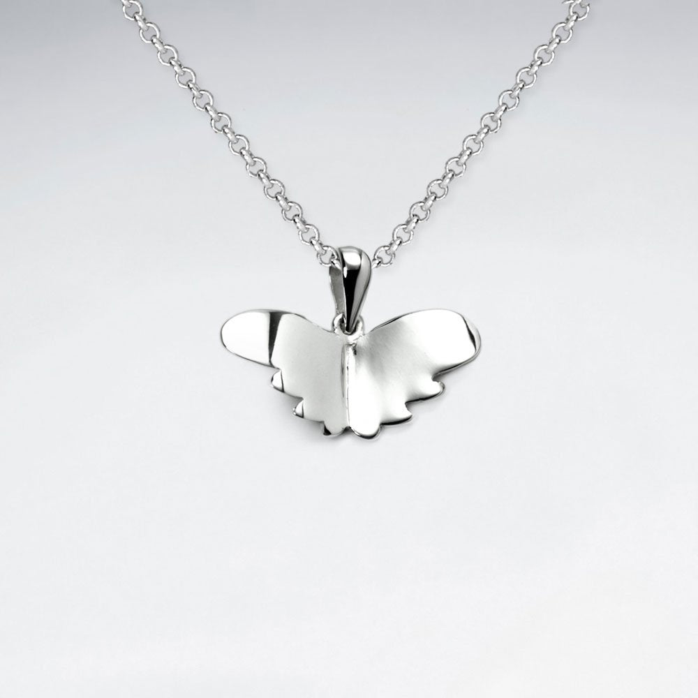 Butterfly Silhouette Pendant in Highly Polished Sterling Silver