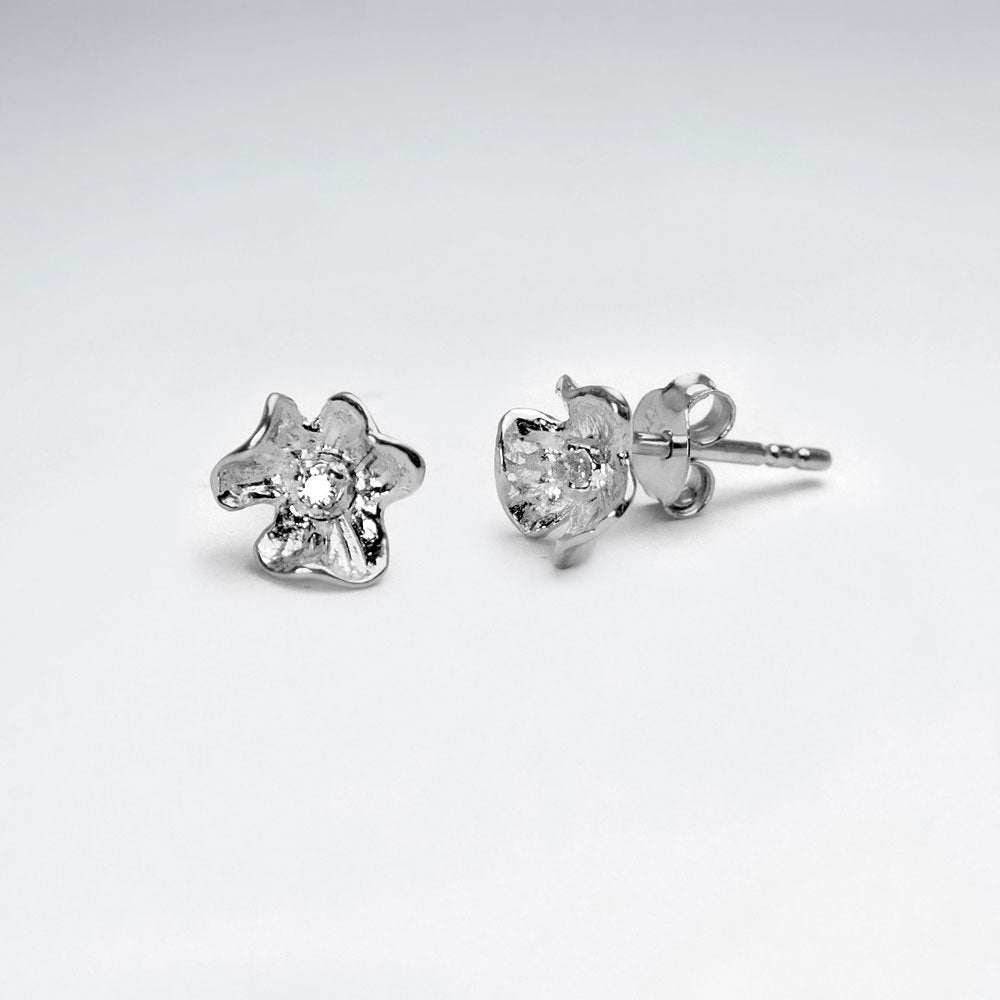 Petite Flower Studs in Sterling Silver