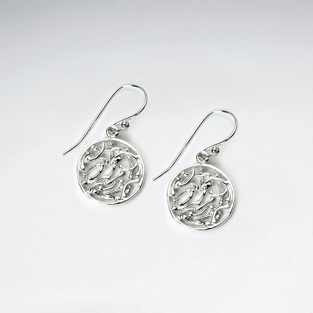 Filigree Circles Sterling Silver Dangle Earrings