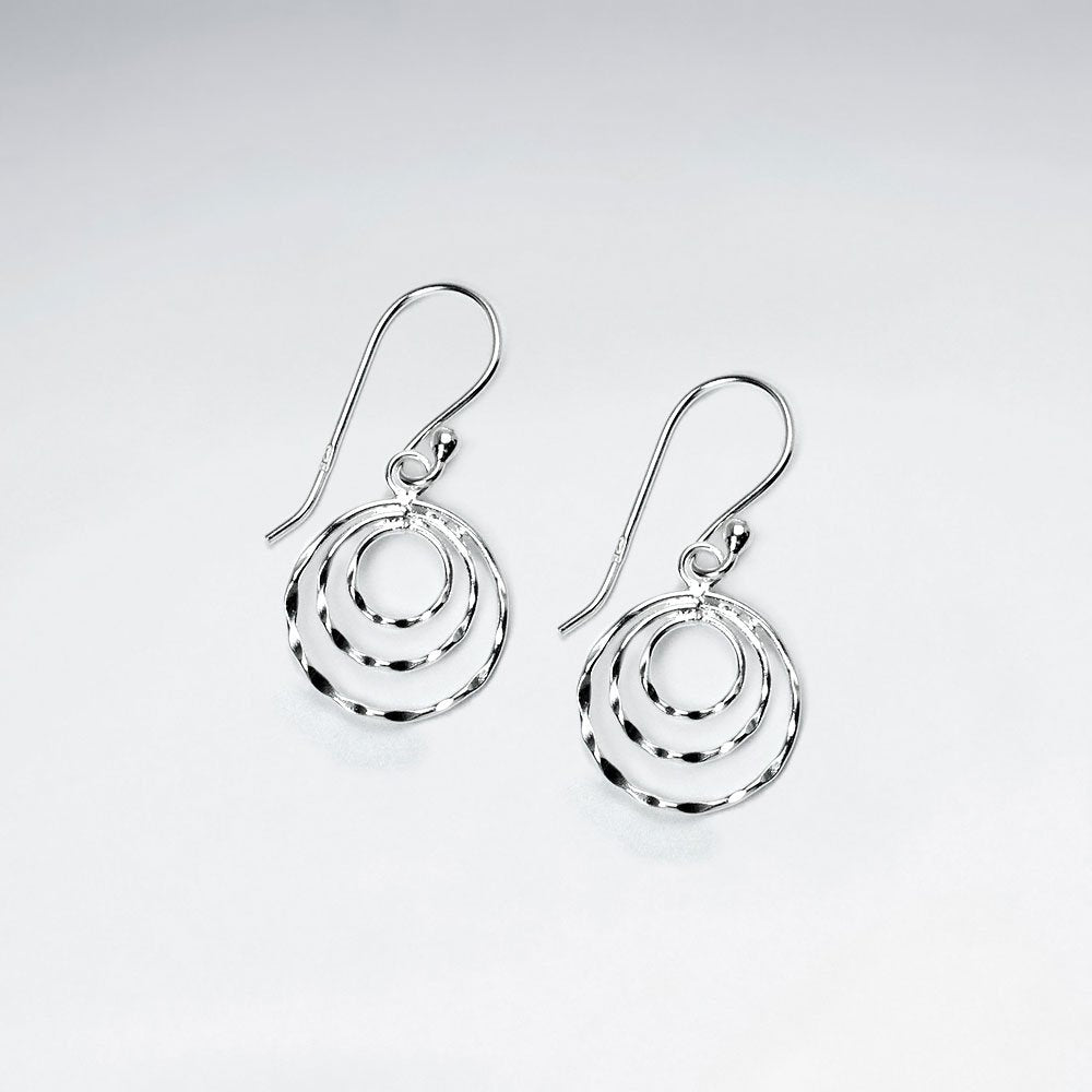 Circles Cutouts Dangle Earrings in Sterling Silver
