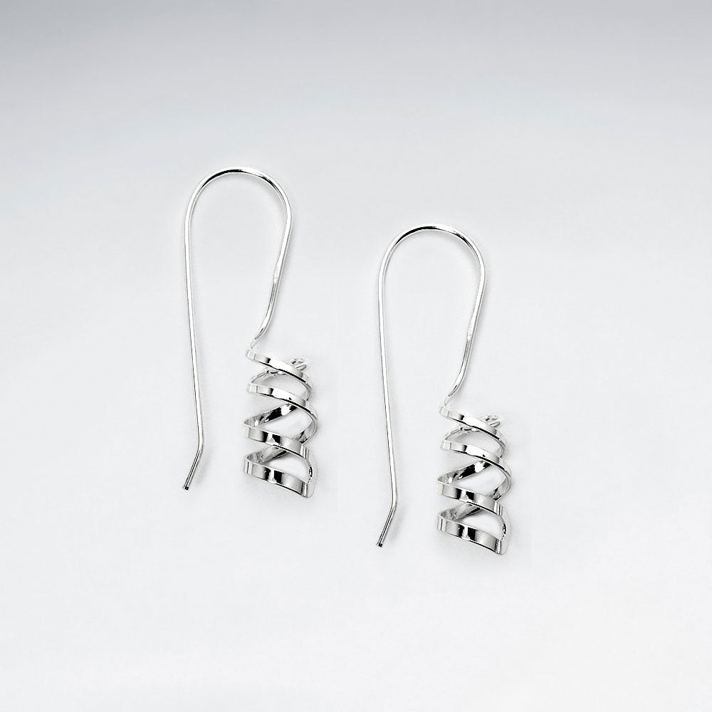 Open Spirals Sterling Silver Drop Earrings