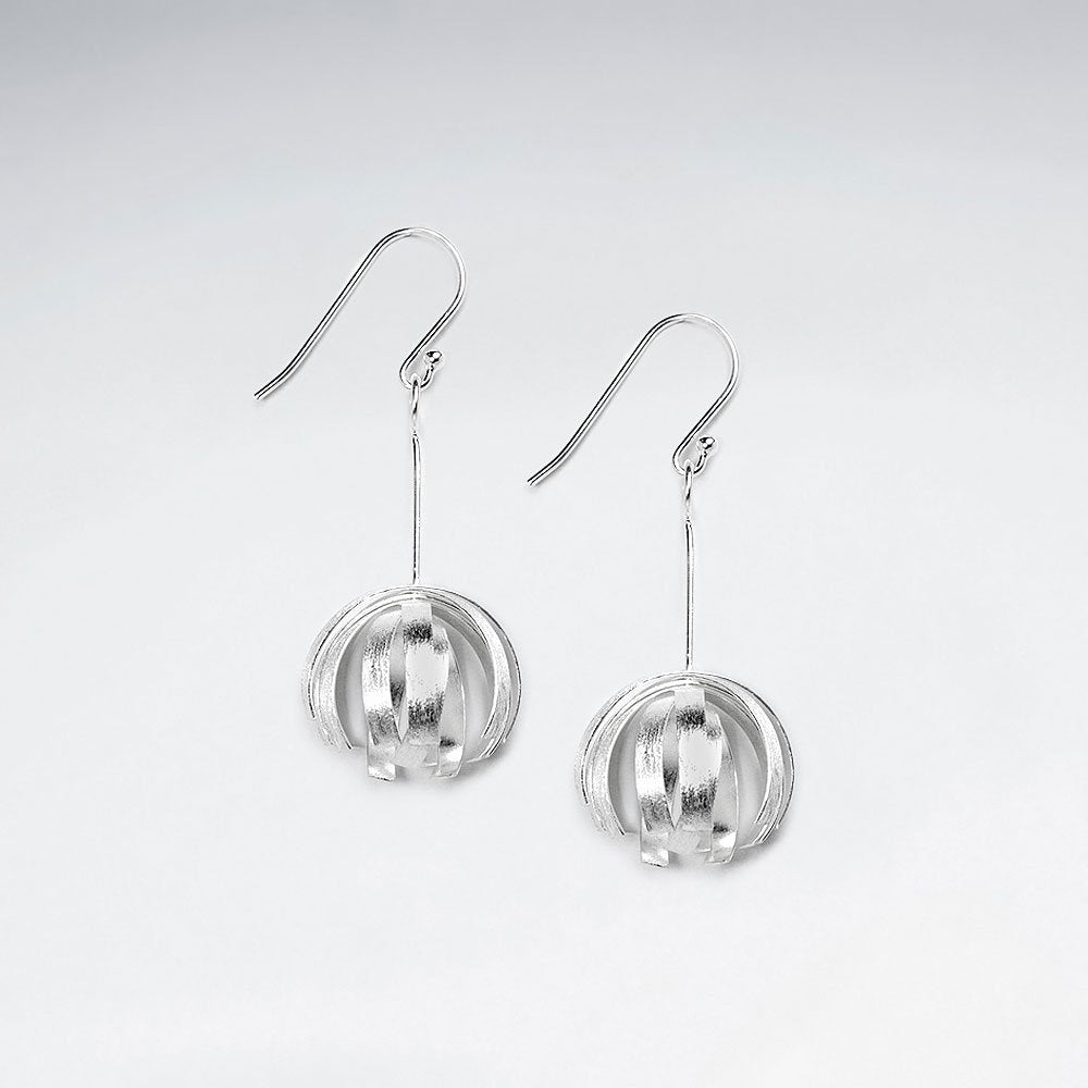 Sterling Silver Openwork Circle Ball Earrings