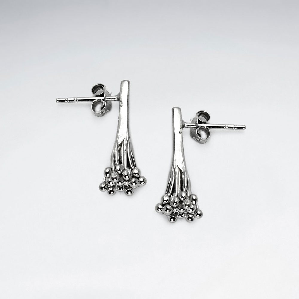 Bouquet of Glam Stud Drop Earrings in Sterling Silver