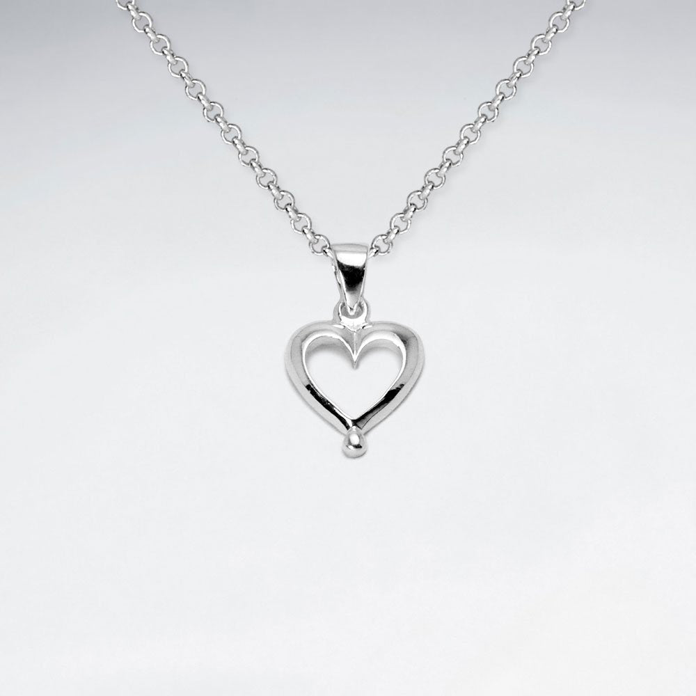 Open Heart of Fashion Sterling Silver Pendant