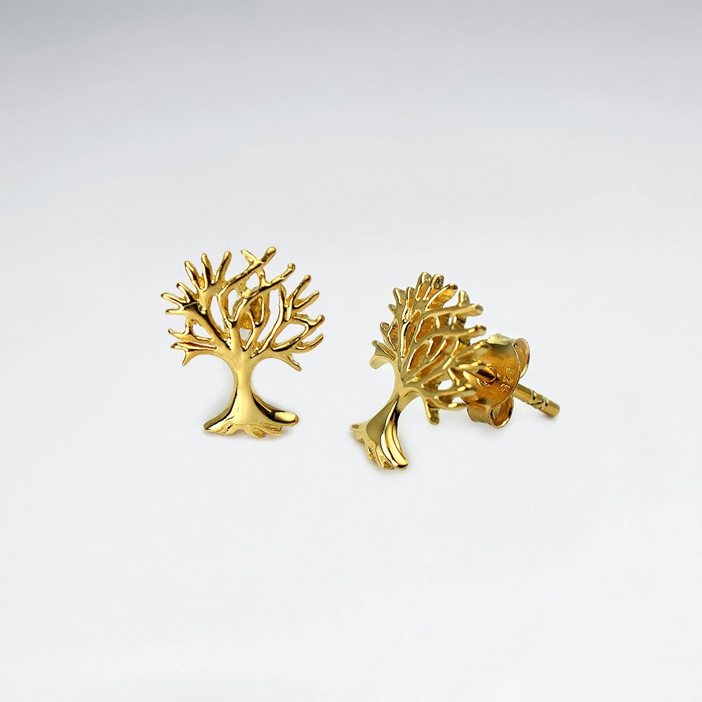 Sterling Silver Seasons Tree Stud Earrings