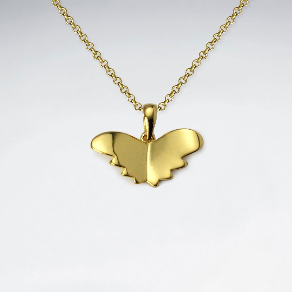 Butterfly Silhouette Pendant in Highly Polished Sterling Silver