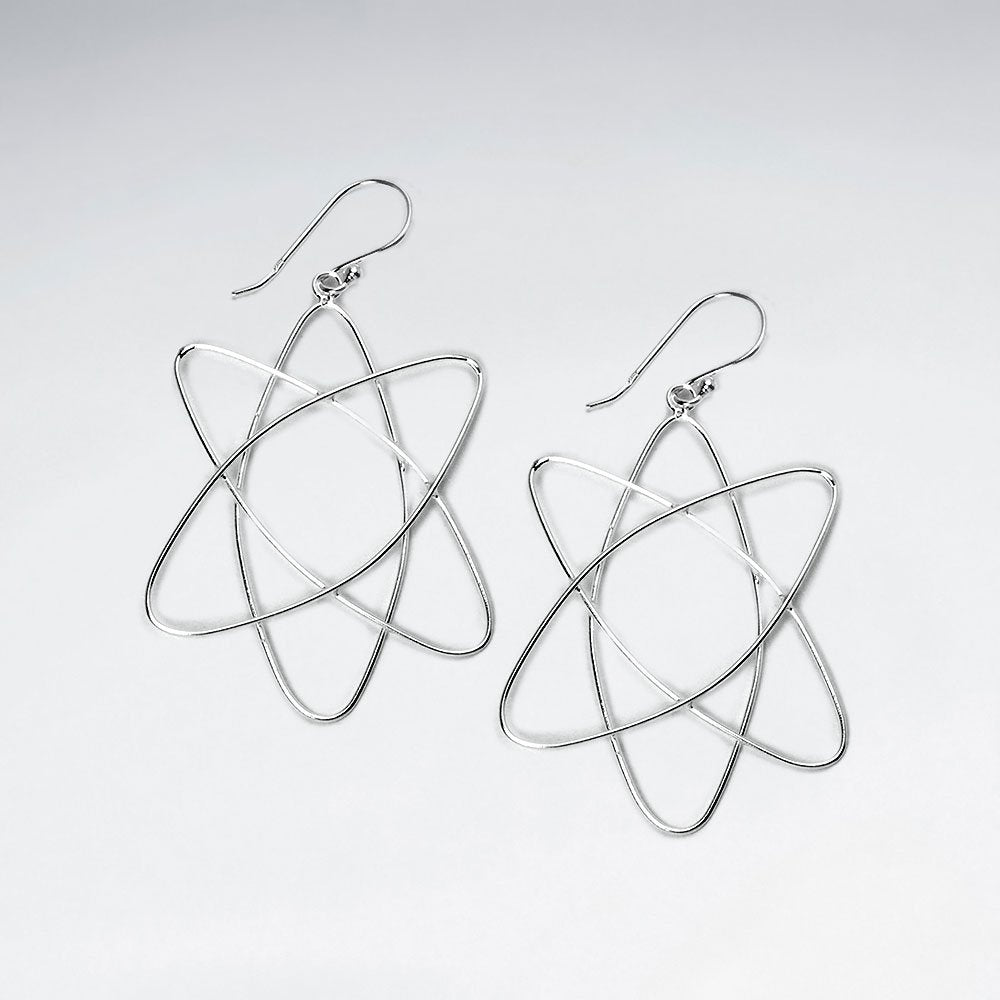 Organic Sterling Silver Wirework Cutout Dangle Earrings