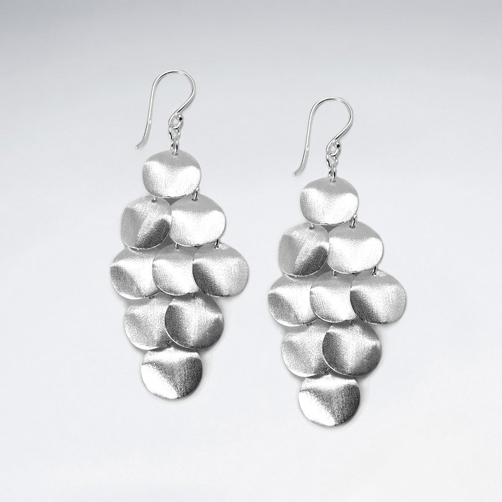 Sterling Silver Marquis Cascade Charm Earrings