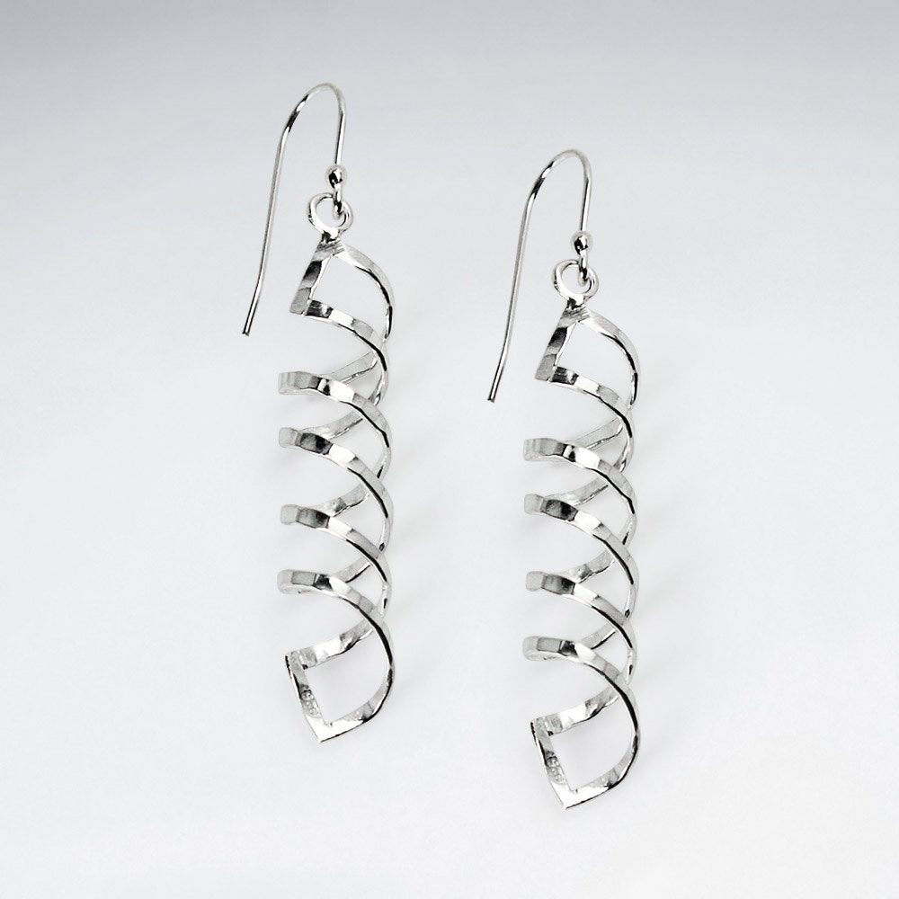 Polished Sterling Silver Openwork Spiral Earrings