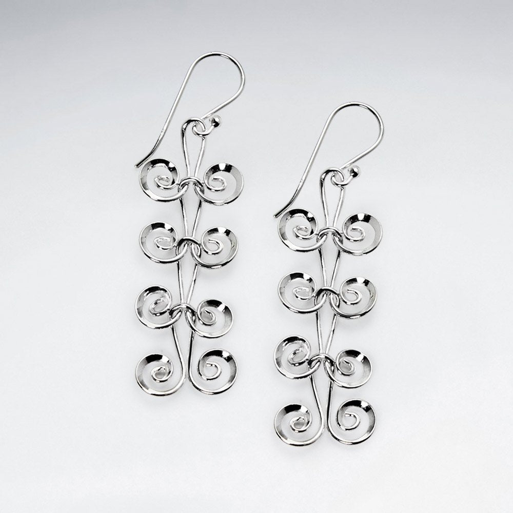 Sterling Silver Curlicue Shepherd's Hook Earrings