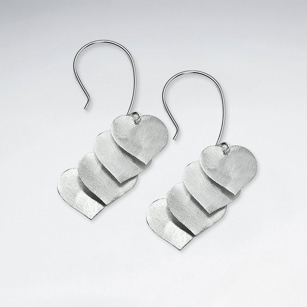 Heart's in Silver Cascade Earrings