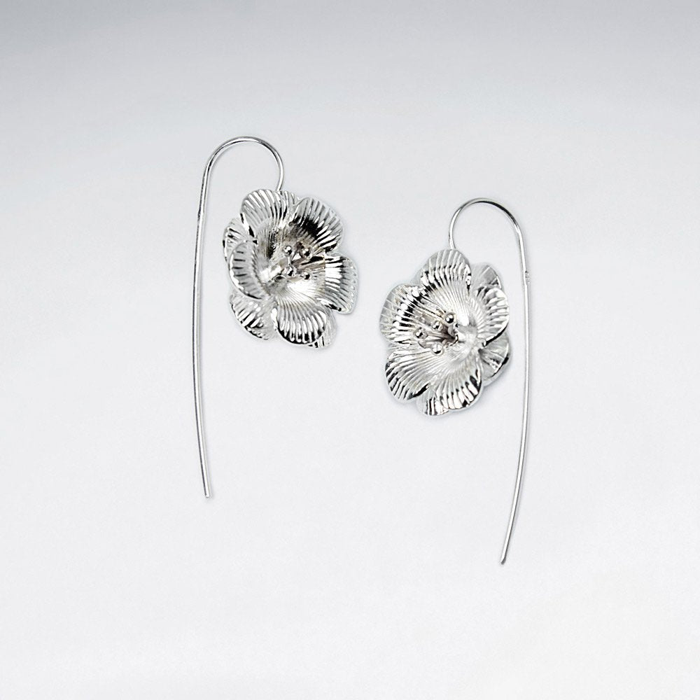 Marvelous Duel Toned Flower Earrings in Sterling Silver