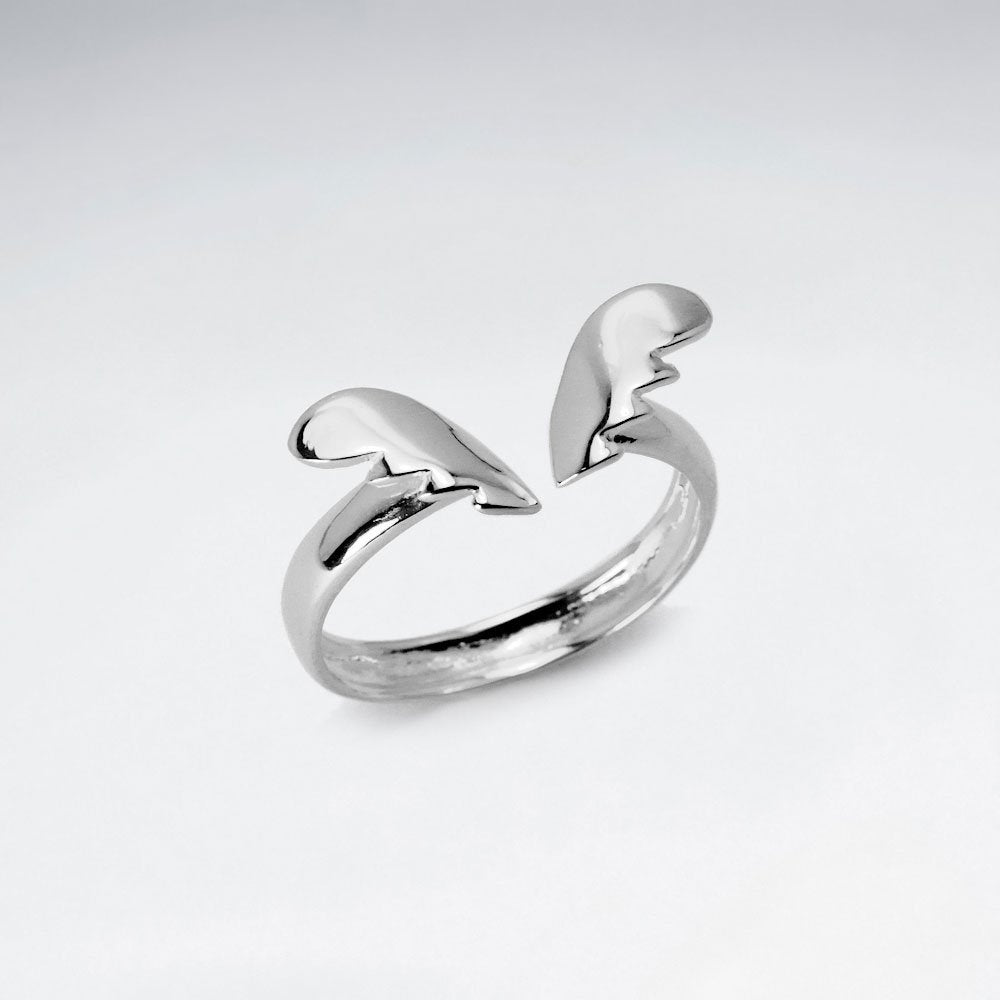 Angel's Wings Duel Toned Sterling Silver Ring
