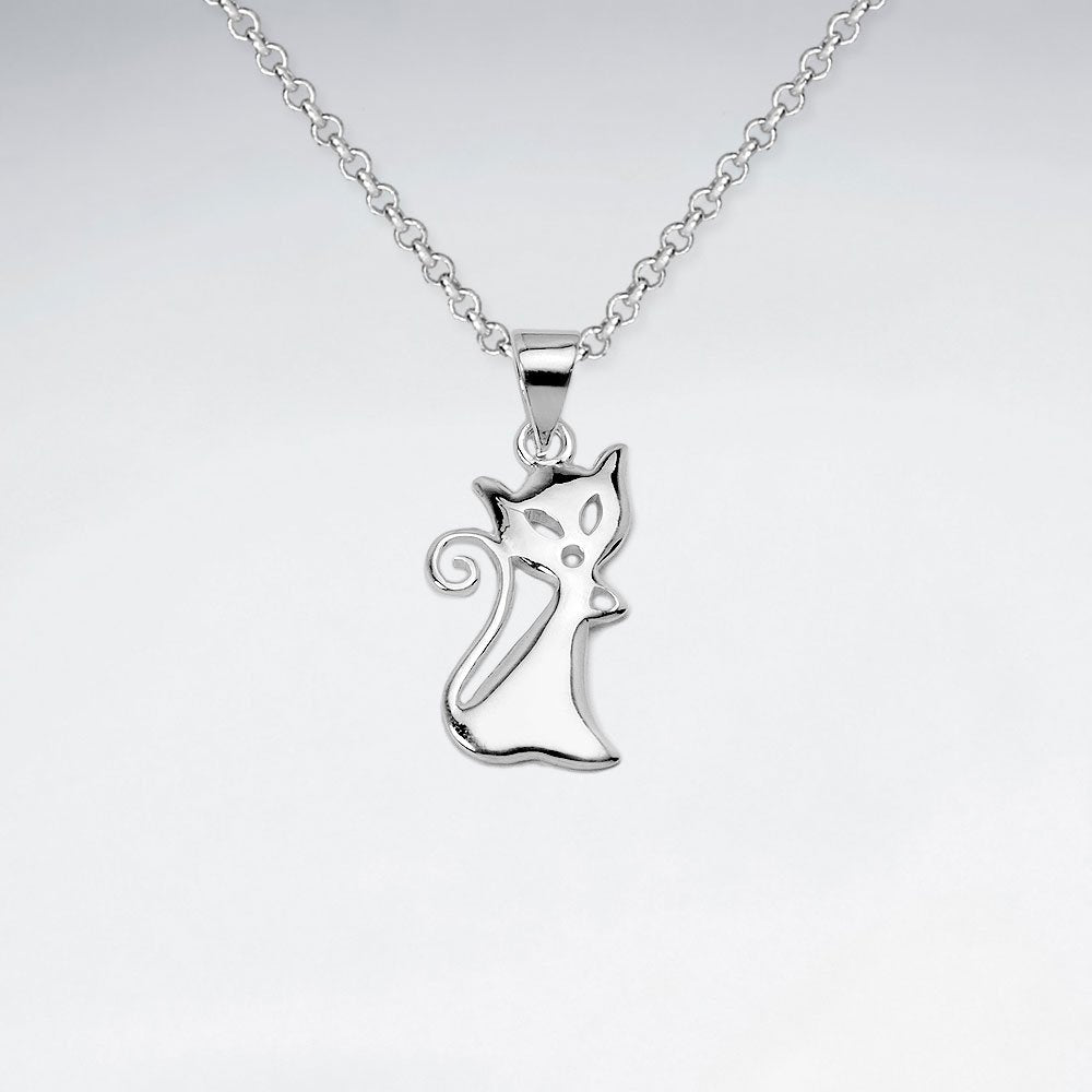 Sterling Silver Cat Silhouette Pendant