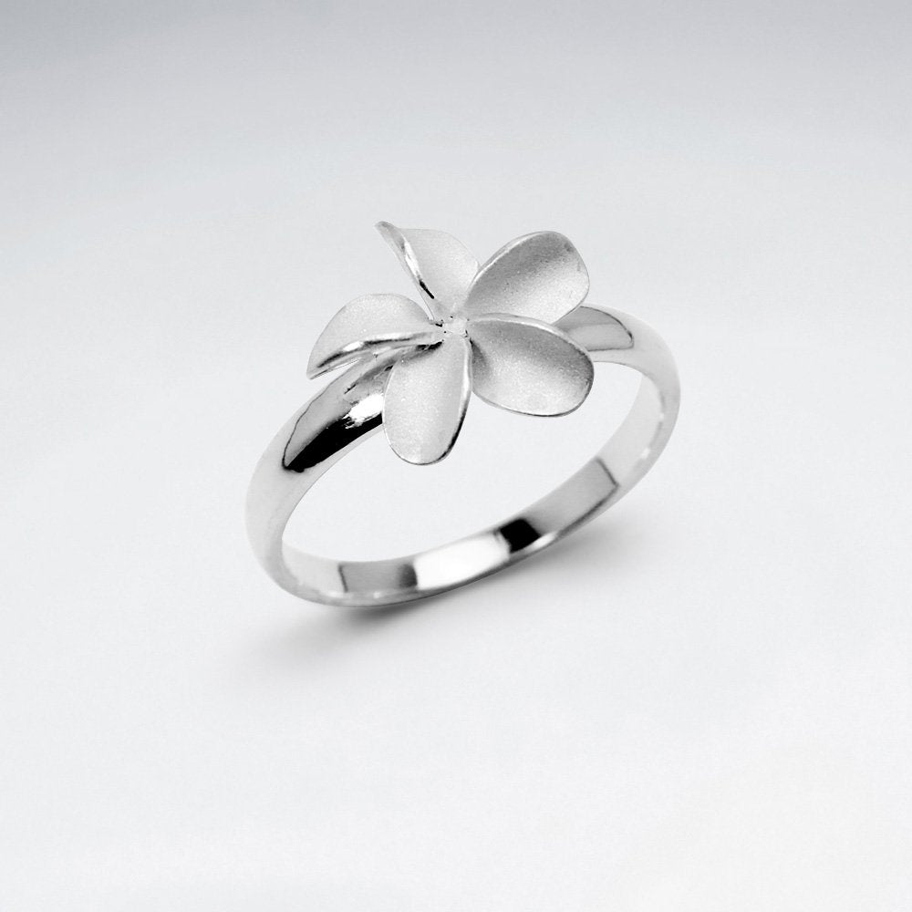 Sterling Silver Sweet Style Hawaiian Flower Blossom Ring