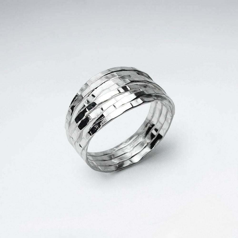 Stacked Illusions Sterling Silver Ring