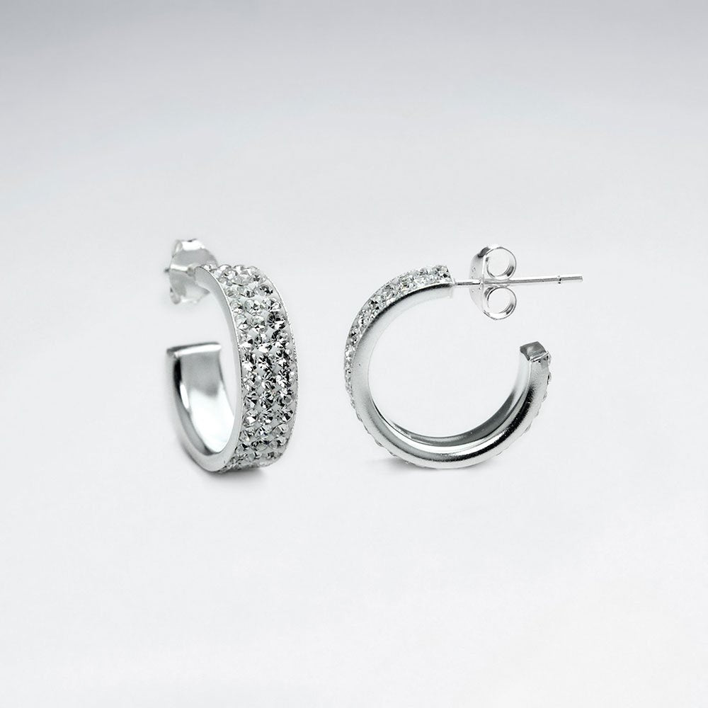 Eternally Elegant Sterling Silver Crystal Earrings