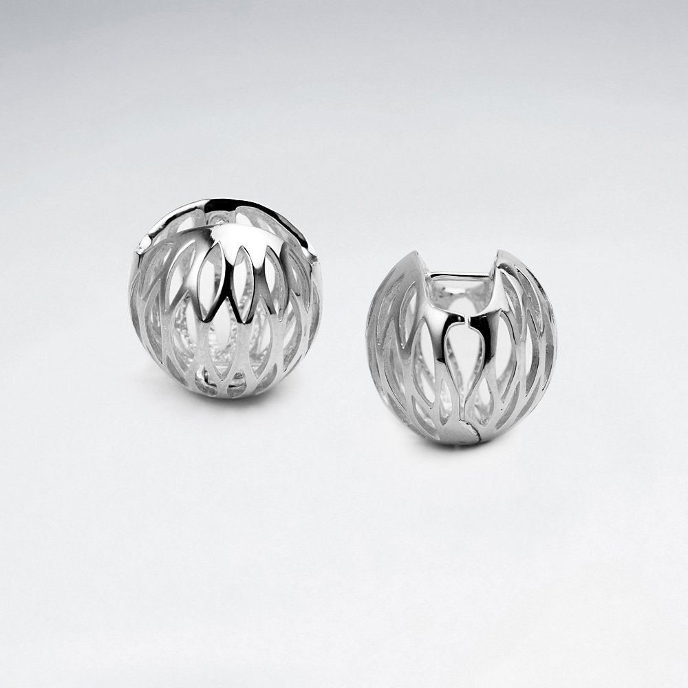 Modern Glam Openwork Round Ball Earrings