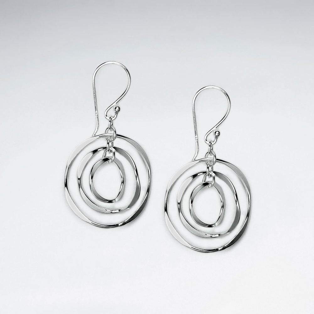 Hypnotic Sterling Silver Circles Earrings