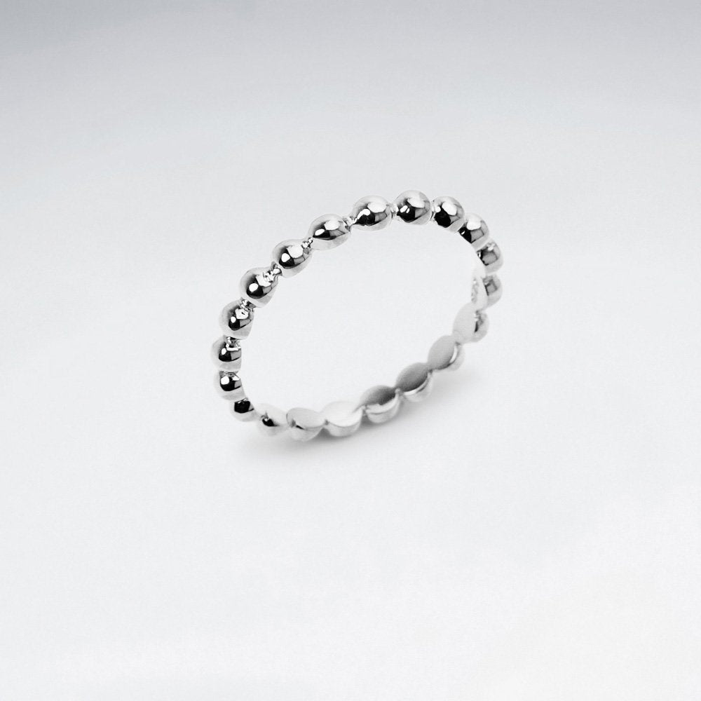 Sterling Silver Ball Chain Link Ring