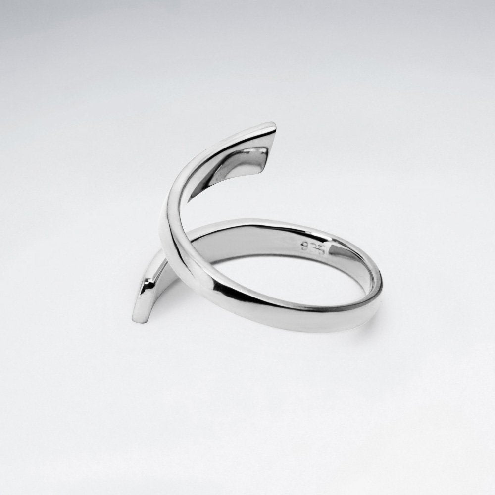 Elegant Open Style Sterling Silver Ring
