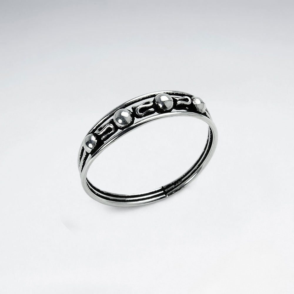 Oxidized Silver Endlessly Ornate Ring