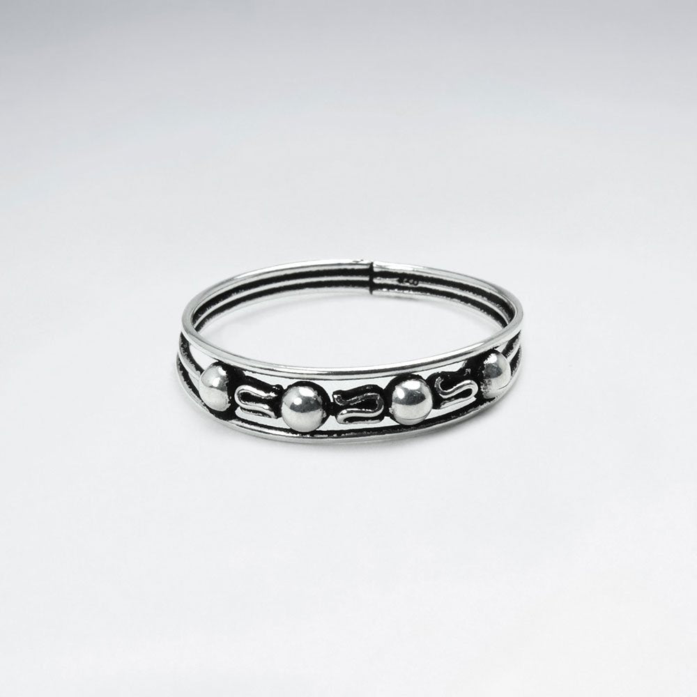 Oxidized Silver Endlessly Ornate Ring