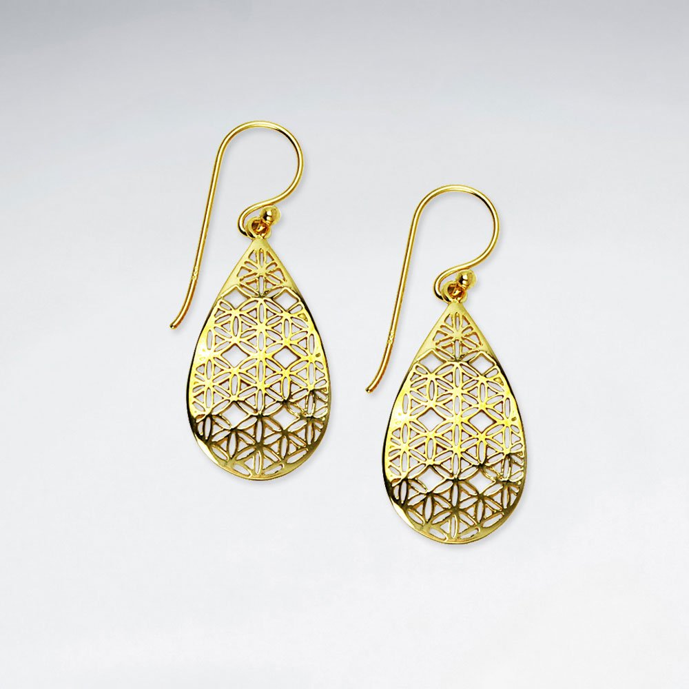 Sterling Silver Filigree Teardrop Dangle Earrings
