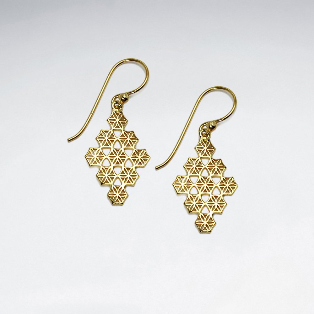 Sterling Silver Filigree Marquise Silhouette Earrings