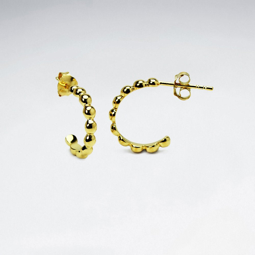 Sterling Silver Half Hoop Chain-Style Earrings