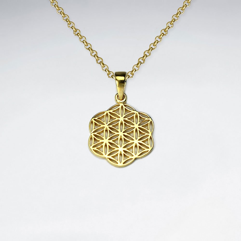 Sterling Silver Filigree Flower Silhouette Pendant