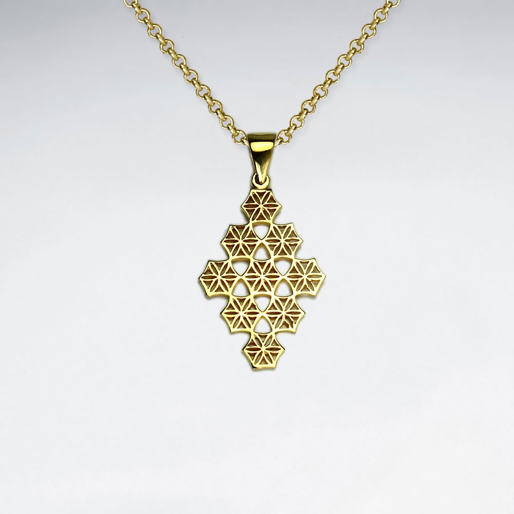 Sterling Silver Filigree Marquise Silhouette Pendant