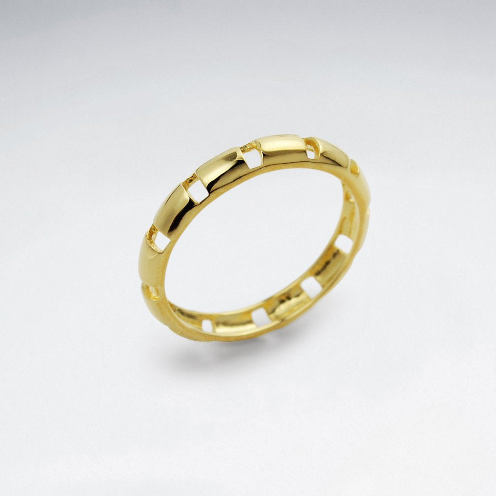 Sterling Silver Notched Band Ring