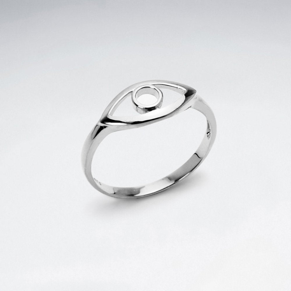 Sterling Silver Eye Cutout Ring