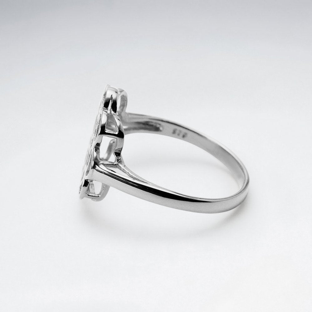 Openwork Signet Inspired Sterling Silver Ring