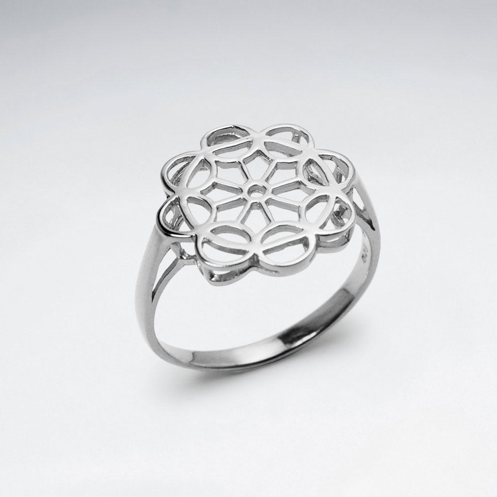 Openwork Signet Inspired Sterling Silver Ring