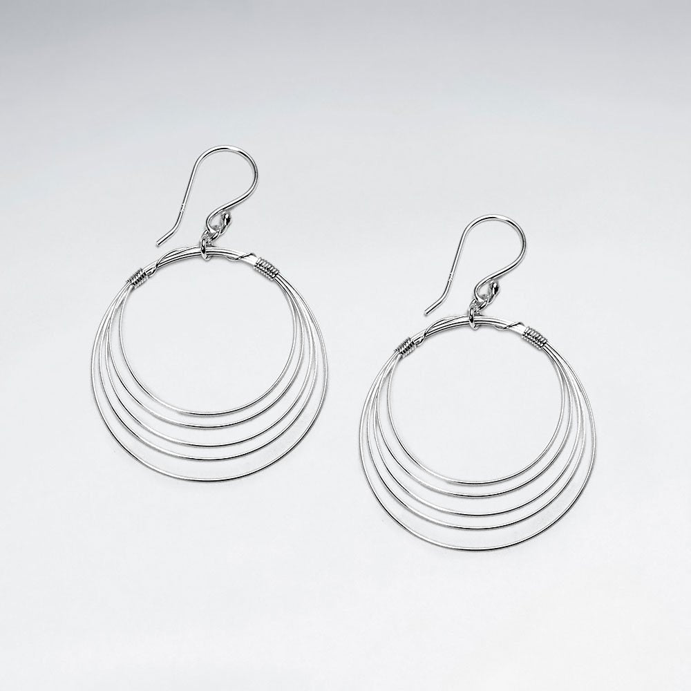 Timelessly Elegant Tiered Sterling Silver Dangle Earrings