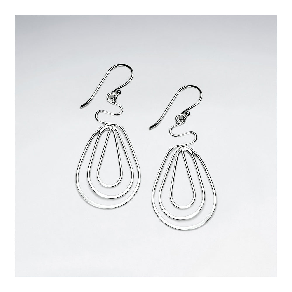 Sterling Silver Wirework Teardrop Earrings