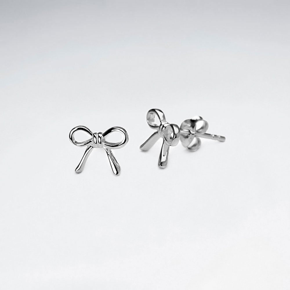 "Tied with a Bow" Sterling Silver Stud Earrings