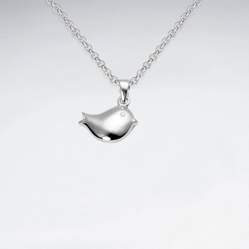 Petite Bird Silhouette Pendant in Sterling Silver