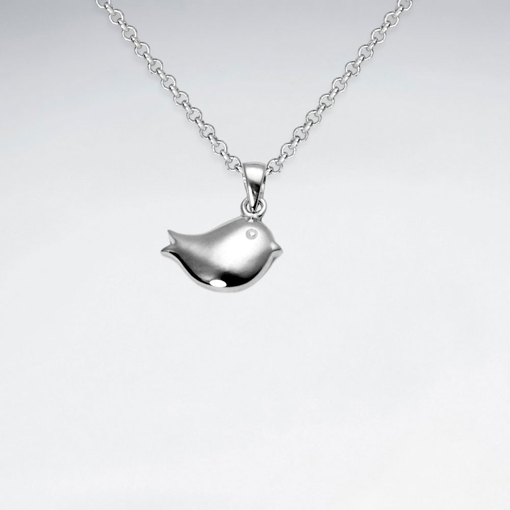 Petite Bird Silhouette Pendant in Sterling Silver