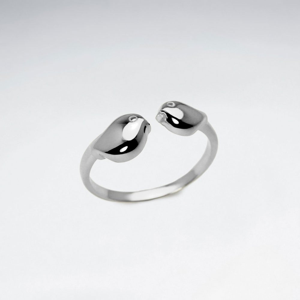 Sterling Silver Love Bird Open Ended Ring