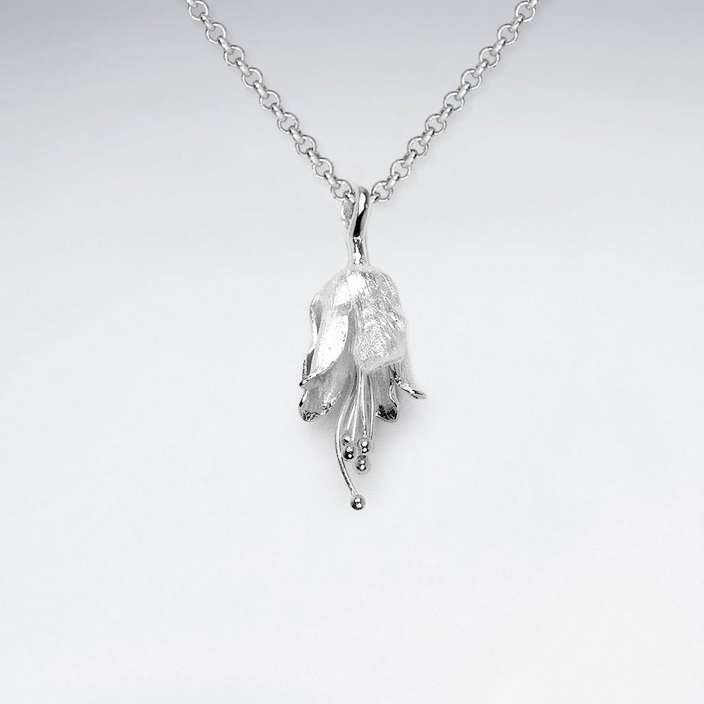 Sterling Silver Blooming Honeysuckle Flower Pendant